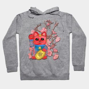 Red Lucky Cat Hoodie